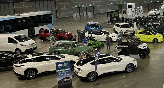 Electric vehicles on display, Everything Electric Expo, February 2024